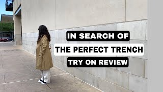 In Search Of The Perfect Trench Coat | Try On Review | Sezane Reformation | Everlane American Eagle Trench Coat