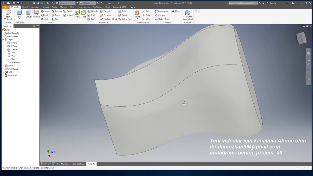 inventor loft komutu kati model oluşturma Rails komutu iam. ipt. idw ...