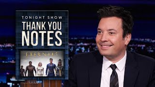 Thank You Notes: Marvel’s Eternals, McDonald’s McRib NFT | The Tonight Show Starring Jimmy Fallon