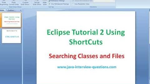 Eclipse Tutorial 2 : Searching Classes and Files