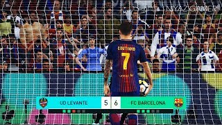 Coutinho player of Barcelona | Levante vs FC Barcelona | Penalty Shootout | PES 2018 Gameplay PC