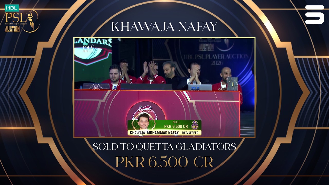 👑 Quetta Gladiators Keep Khawaja Nafay After Big Biddingr | HBL PSL 11 | MX1J