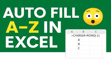 Excel Auto Fill Letters A to Z Using CHAR Function | Excel Trick You Must Know