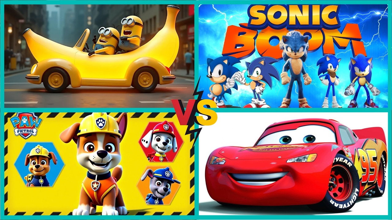 MINIONS vs McQUENN vs PAW PATROL vs SONI BOOM MEGAMIX  Tiles hop 07 03 4