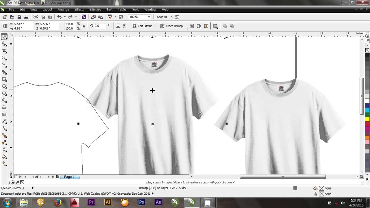 Corel Draw X6 Tutorial Cara Membuat Mockup Baju Kaos Distro YouTube