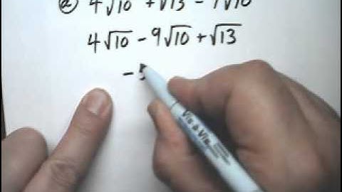 Square and Cube Roots 5 Add Subtract Radicals - Tutor Algebra