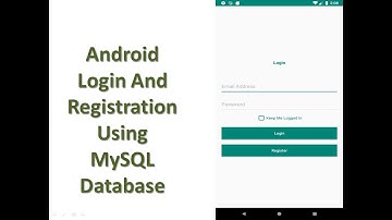 Android Login and Registration system using MySQl Database