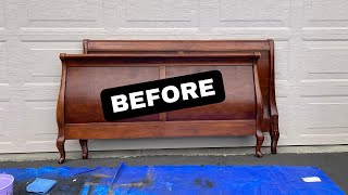 How to Make Over a Bed Frame Using Chalk Paint | DIY Furniture Flip