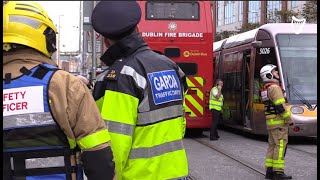 WATCH: 'There's a pedestrian trapped' - LUAS and Dublin Bus host an Emergency Exercise on Parnell...