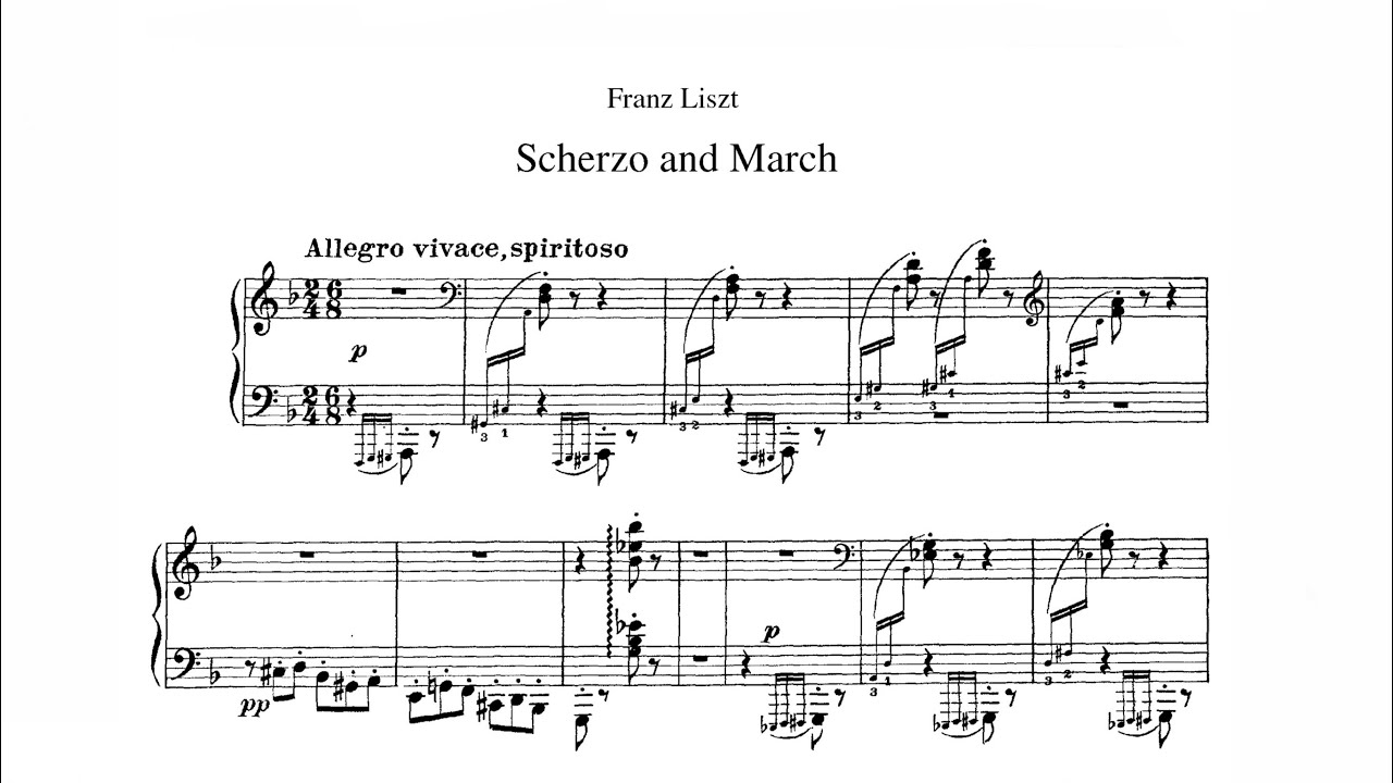 Franz Liszt Scherzo Und Marsch S.177 - Vladimir Horowitz (Score) 1977 Live