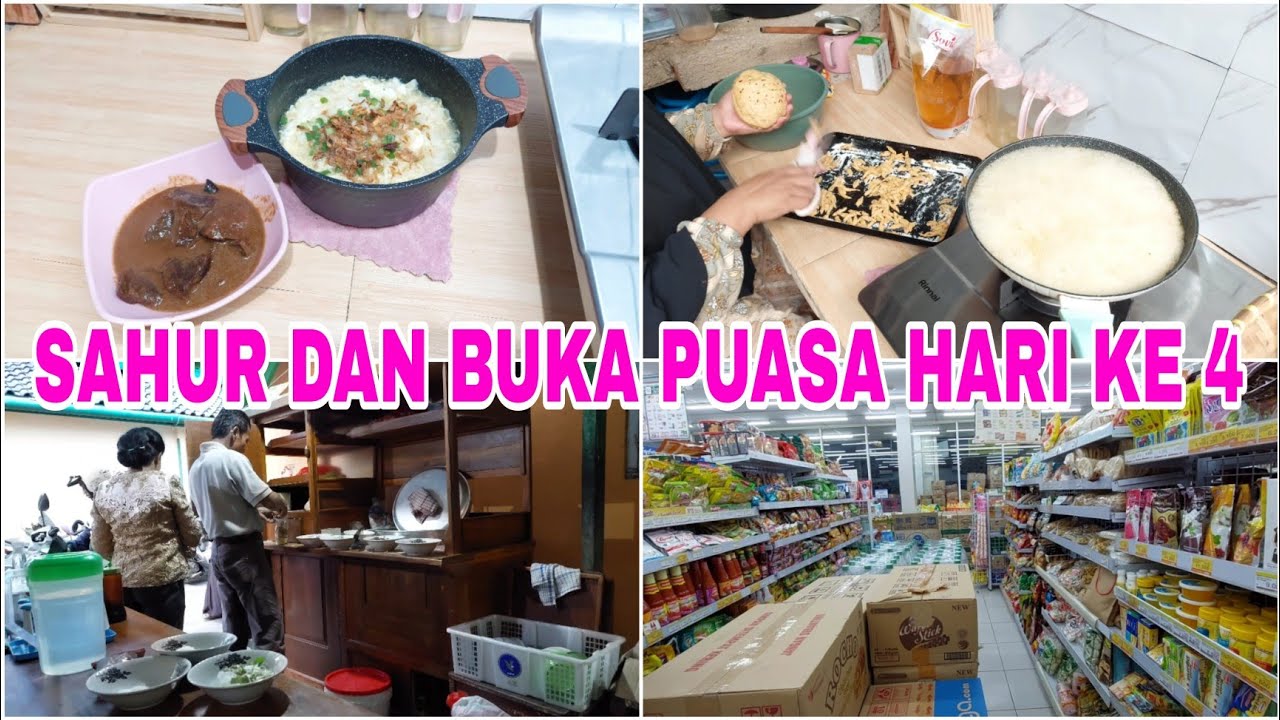 AKTIVITAS SAHUR DAN BUKA PUASA  HARI KE 4. MASAK DADAKAN UNTUK SAHUR. BUKBER SAMA ETEK POPI .