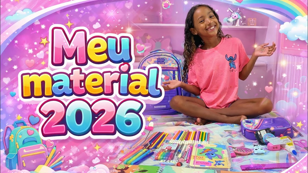 Meu material escolar 2026 ✨🤩🩷 #viral #materialescolar #trending #video #viralvideo 