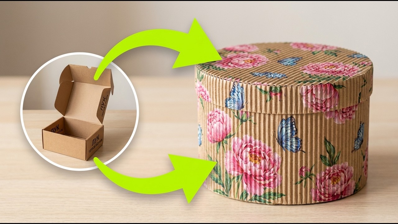 How to Make a Beautiful Round Gift Box from Cardboard | Make Yourself