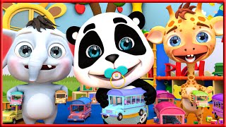 Ten Baby Shark, Boo Boo Song, Wheels on the Bus  Baby Panda  Nursery Rhymes, little busses song.
