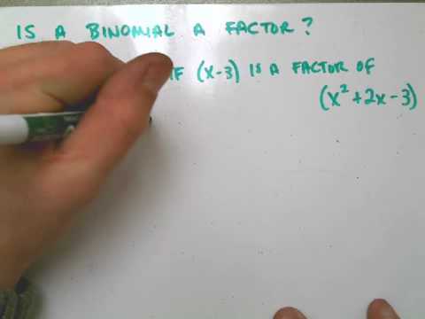 is a binomial a factor of a polynomial avi youtube how to factor a binomial
