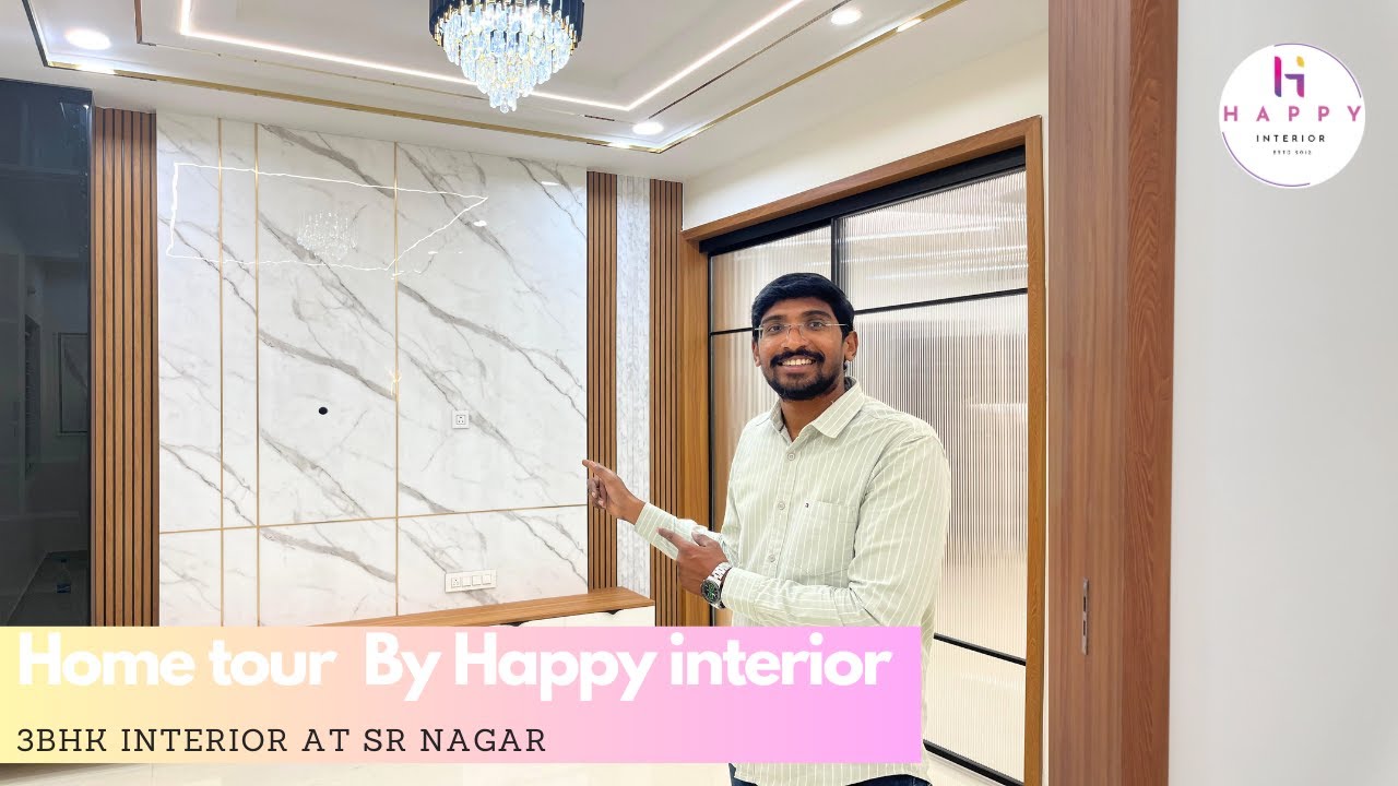 3BHK home tour Telugu Interior With a Elegant Look by Happy interior ...