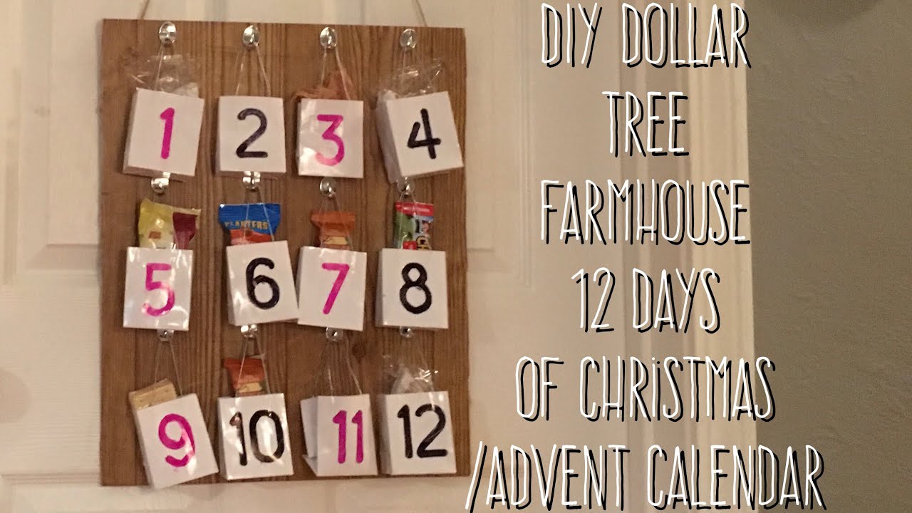 DIY Dollar Tree Farmhouse 12 Days of Christmas/Advent Calendar - YouTube