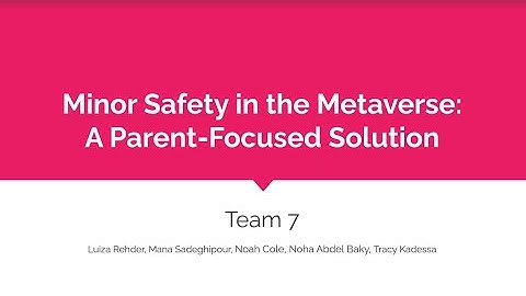 ILPF 2022 Hackathon - Team 7 Presentation (Minor Safety in the Metaverse A Parent Focused Solution)
