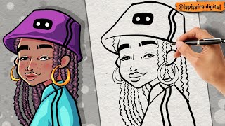 How to draw a graffiti girl step by step screenshot 1