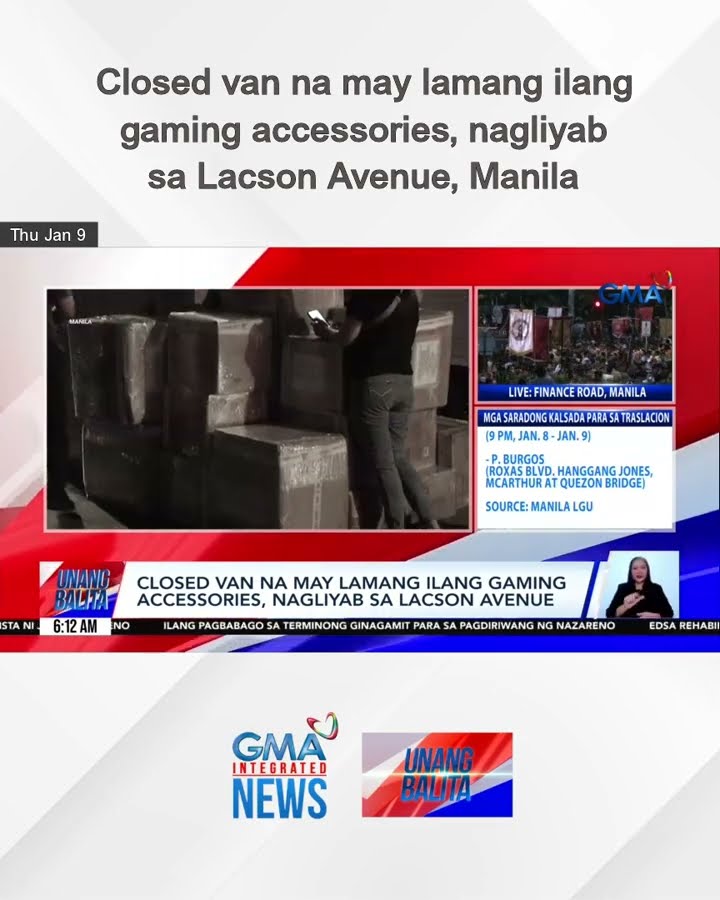 Closed van na may lamang ilang gaming accessories, nagliyab sa Lacson Avenue, Manila | Unang Balita