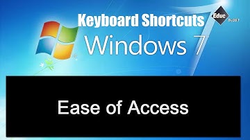 Online Courses - keyboard shortcuts - Windows 7 - 17.Ease of Access ✔
