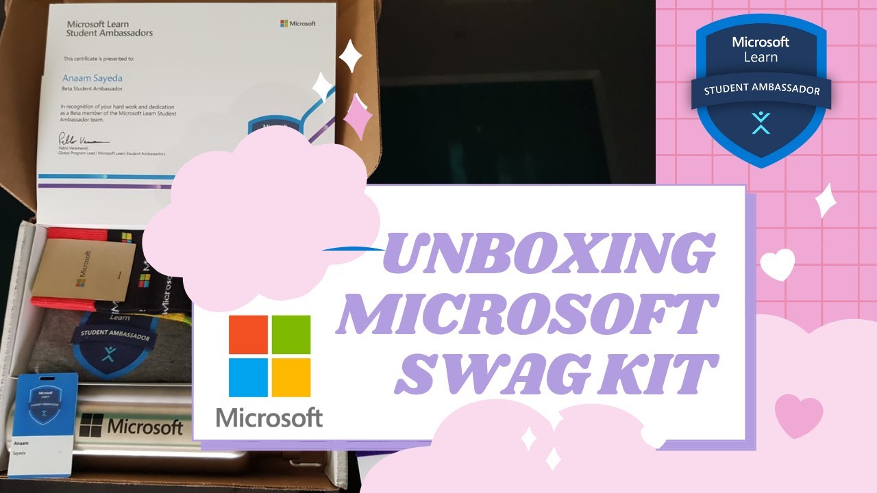 Unboxing Microsoft Swag Kit 📦 Amazing Stuff!!! The She Coder 💻