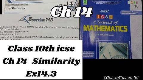 Class 10th icse maths Ch 14 Similarity Ex 14.3 👍see description box for full syllabus 