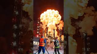 Oil refinery leak explosion rescue  #viralreels #babyfunny #babyfunnyvideo #youtubeshortsvideo #love