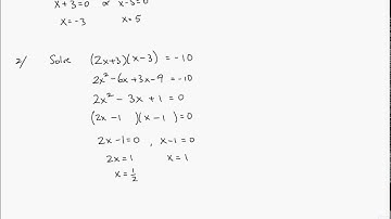3.2 Solving Quadratic Equations by Factoring