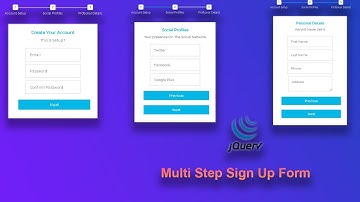 multi step signup form using html css jQuery