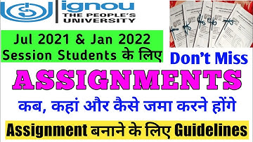 IGNOU Assignment Kaise Banaye July 2021 & January 2022 Session Students complete info By TIPS GURU