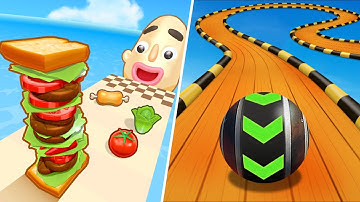 Sky Rolling Ball 3D 🟢 Sandwich Runner - Android, ios, All Levels Gameplay. #1