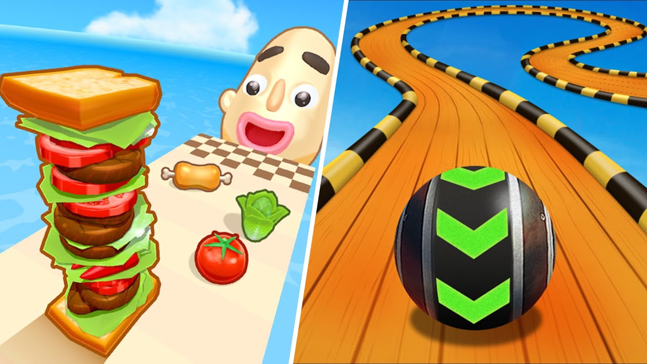 Sky Rolling Ball 3D 🟢 Sandwich Runner - Android, ios, All Levels Gameplay. #1