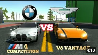 Car simulator 2 BMW M4 Competition Vs Aston Martin v8 Vantage I Top speed I Sound Test I Break test.