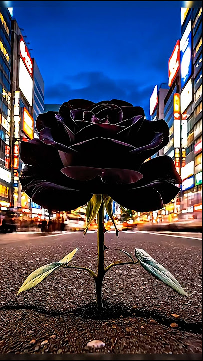 Unreal Black Rose in the Streets 🌹🖤 | AI Timelapse