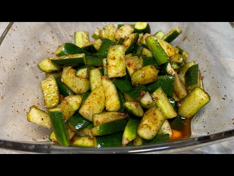 Қияр салаты. Корейский салат из огурцов. Корейский қияр салаты.