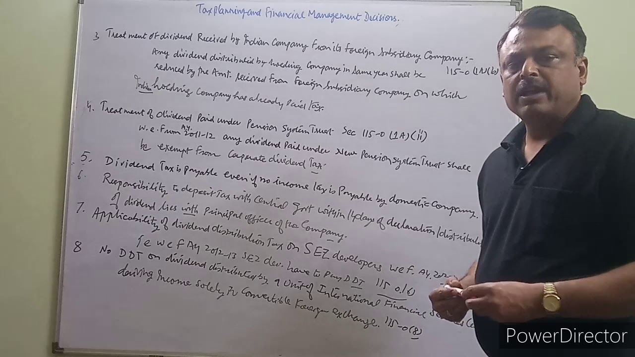 Lecture on Tax planning on dividend decision.