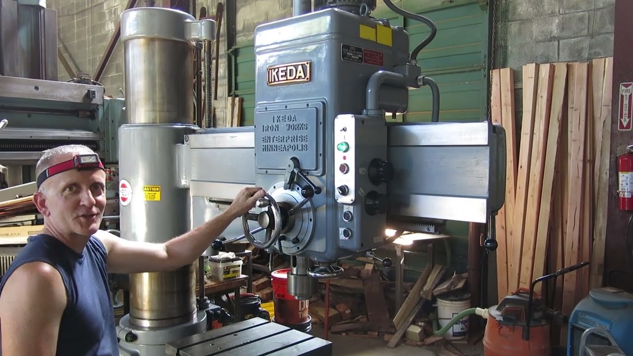 Ikeda RM1300 Radial Arm Drill @ Mullin Machinery of NJ - YouTube