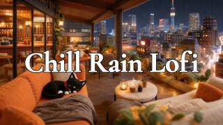 Rainy Balcony Night Cafe ☔ Chill Lofi Beats for Study, Sleep & Focus