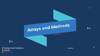 Lecture 30 - Chapter 7 - Passing Indexed Variables to Methods - Array 1d - ITCS114