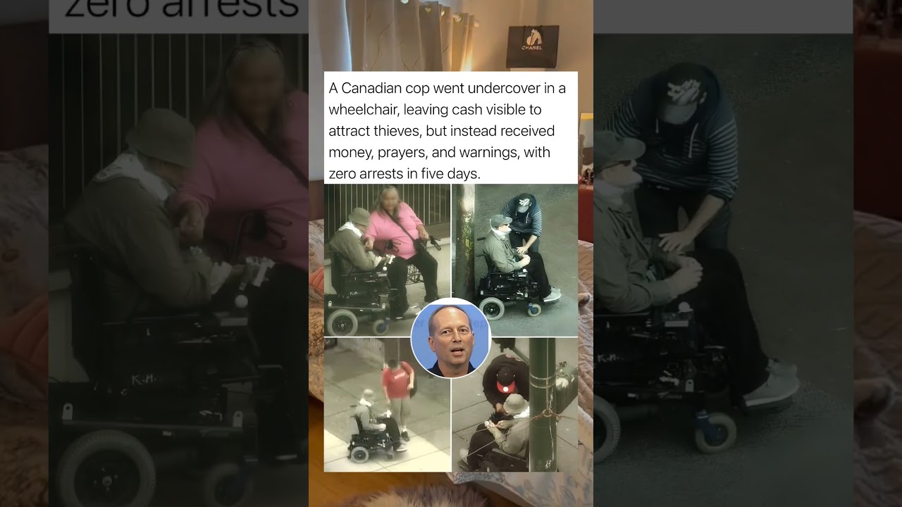 🤯A Canadian cop went undercover in a wheelchair, leaving cash visible to attract thieves.❤️🥹