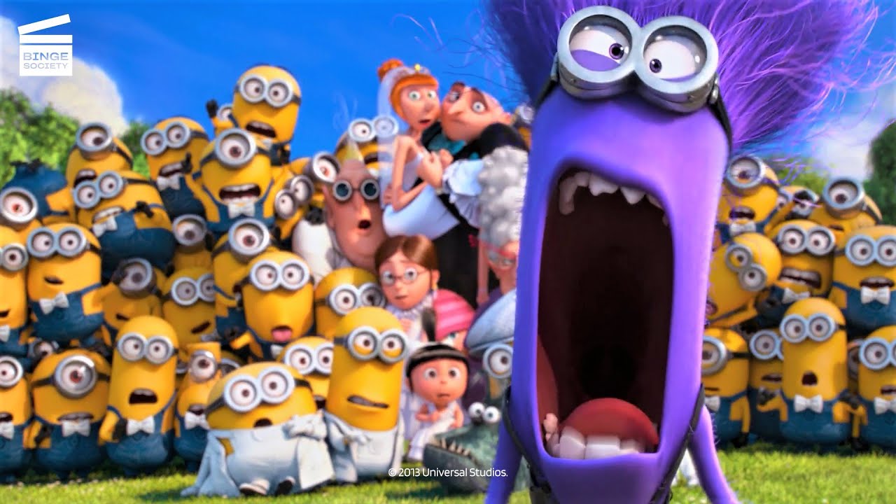Despicable Me 2 , Minions Songs - YMCA ( GRU AND LUCY WEDDING SONG ) with  Lyrics