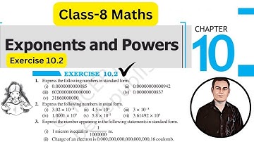 Class -8 Maths | Chapter 10 Exponents and Powers Exercise-10.2 |#brightstartlearning  #class8
