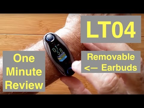 LEMFO LT04 Enhanced Health/Fitness Smart Bracelet with Stereo Earbuds: One Minute Overview