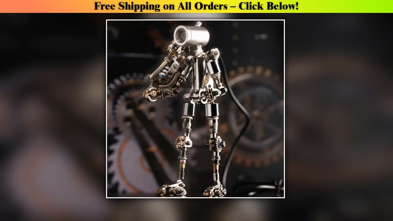 Mostarle Terminator M 3D Metal Puzzle DIY Mechanical Robot Model Kit Sci-Fi Design LED Light