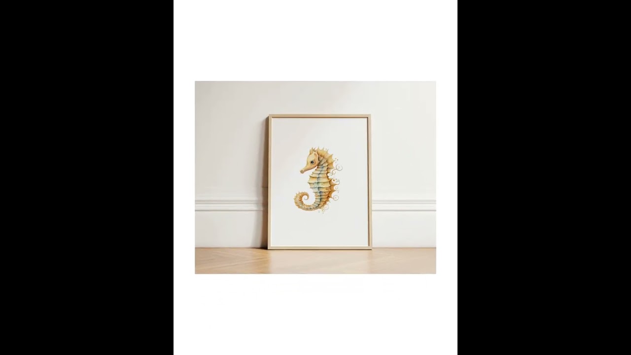 Watercolor Sea Creature Nursery Art: Beach Baby Shower Decor (Set of 6) (Digital Download)