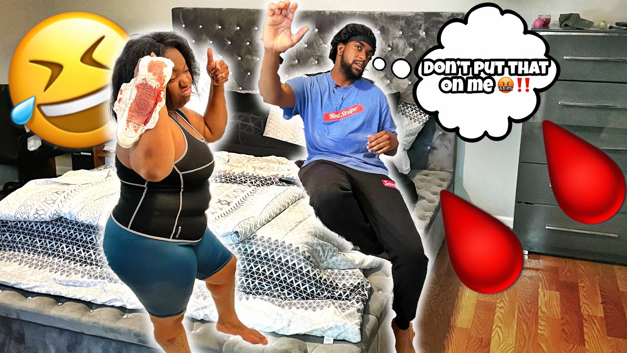 THROWING PERIOD BLOOD ON MY BOYFRIEND prank !!! Hilarious !!! YouTube