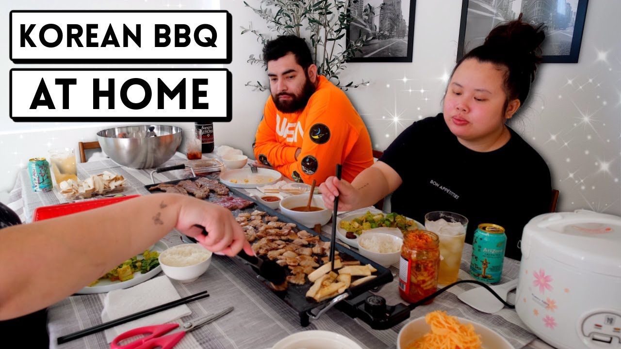 KOREAN BBQ PORK BELLY WRAPS + WAGYU STEAK FEAST AT HOME (COOKING + EATING) MUKBANG 먹방 EATING SHOW!