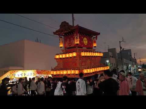 東予秋祭り統一運行2025 だんじり、喜多台旭太鼓台入場10/11