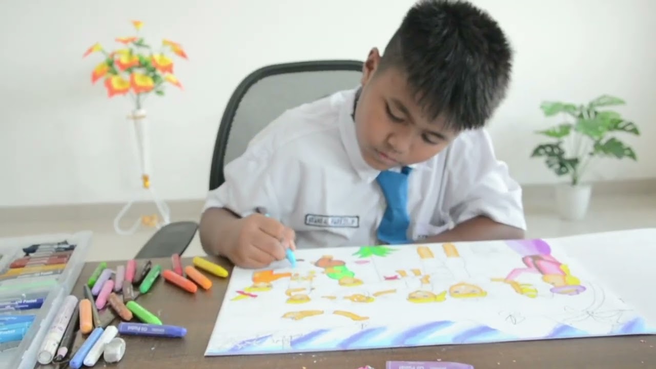 GAMBAR EKSPRESI #melukis #sdnciputat1 #2025 #tangerangselatan #ciputat #sekolah #cergam #fls3n